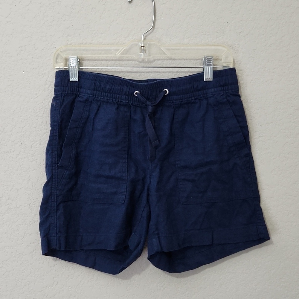 Nautica Shorts Womens Size XS Navy Blue Linen